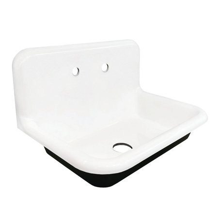 Gourmetier GCLWS302019 30X20 Cast Iron Single Bowl Wall Mount Sink, White GCLWS302019